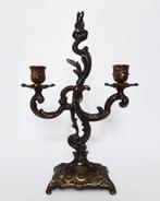 Grote antiek brons bronzen koperen kandelaar 1850 1890 barok, Antiek en Kunst, Antiek | Kandelaars, Verzenden, Koper of Brons