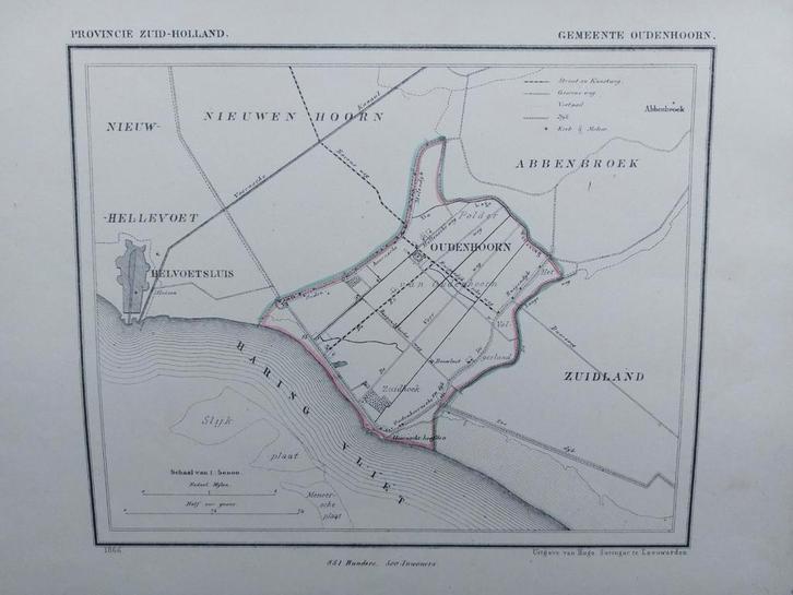 135 / Litho uit 1867 door J. Kuyper van Oudenhoorn ZH, Antiek en Kunst, Kunst | Litho's en Zeefdrukken, Ophalen of Verzenden