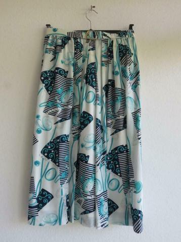 sommermann rok wit met luxe blauwe print maat 40 met riem beschikbaar voor biedingen