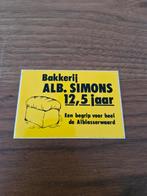 2096 Sticker Bakkerij Alb. Simons, Ophalen of Verzenden, Nieuw, Overige typen