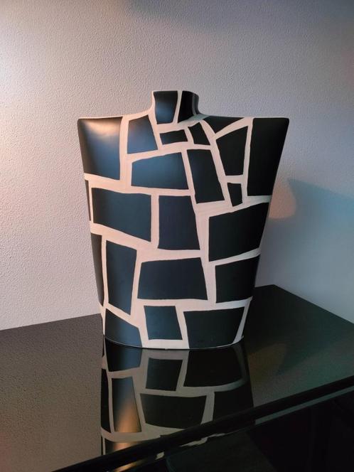 Vaas Torso Buste Zwart Wit Zwaar Keramiek, Antiek en Kunst, Antiek | Keramiek en Aardewerk, Ophalen of Verzenden