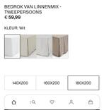 H&M Bedrok 180 x 200 cm Linnen / wit, Wit, Overige typen, Tweepersoons, Ophalen of Verzenden