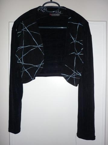 Mooi vestje, bolero (Paris) (L) Zwart / zilver beschikbaar voor biedingen