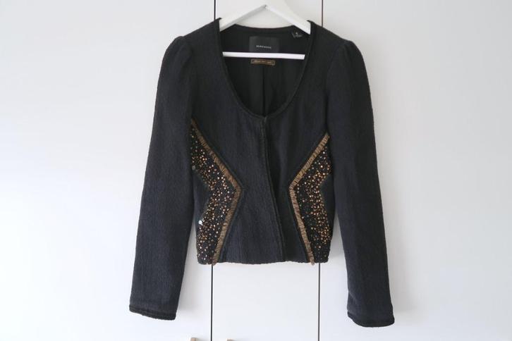 Scotch & Soda - Maison Scotch vestje met pailletten - Zwart, Kleding | Dames, Truien en Vesten, Zo goed als nieuw, Maat 38/40 (M)