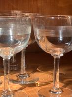 Set van 6 Antieke Wijnglazen, 12 x 7 cm, Ophalen of Verzenden