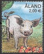 ALAND € 2,00 zegel Chinees Nieuwjaar " Jaar v/h Varken" 2018, Verzenden, Gestempeld, Dier of Natuur
