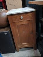 Antiek nachtkastje met marmeren plaat, Ophalen, Gebruikt, ., 50 tot 100 cm