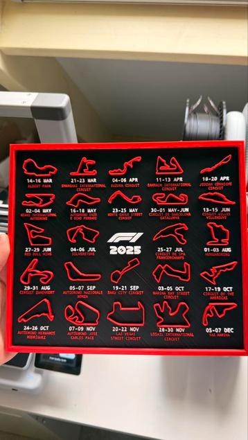 F1 2025 seizoen 3D kalender beschikbaar voor biedingen