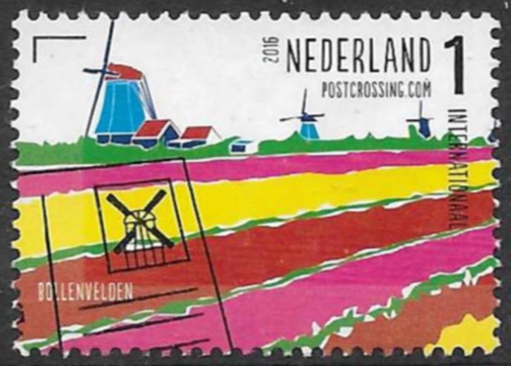2016, NVPH 3394 - PostCrossing - Bloemenvelden {A200}, Postzegels en Munten, Postzegels | Nederland, Gestempeld, Na 1940, Ophalen of Verzenden