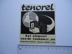 sticker Oud BUSSUM Tenorel platenspeler draaitafel grammofoo, Verzamelen, Stickers, Verzenden