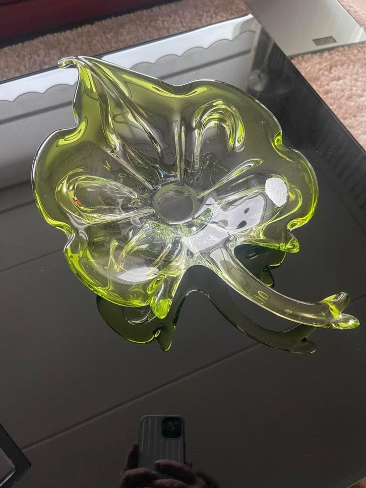 Murano Glazen Schaal - Limoengroen, Antiek en Kunst, Antiek | Glas en Kristal, Ophalen of Verzenden
