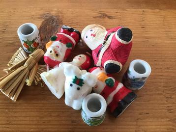 Oude kerstversiering vintage kandelaars figuurtjes beschikbaar voor biedingen