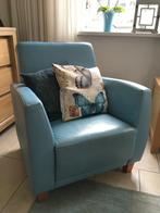 Fauteuil Henders & Hazel - Catania leder - lichtblauw, Huis en Inrichting, Fauteuils, 75 tot 100 cm, Gebruikt, Hout, 75 tot 100 cm