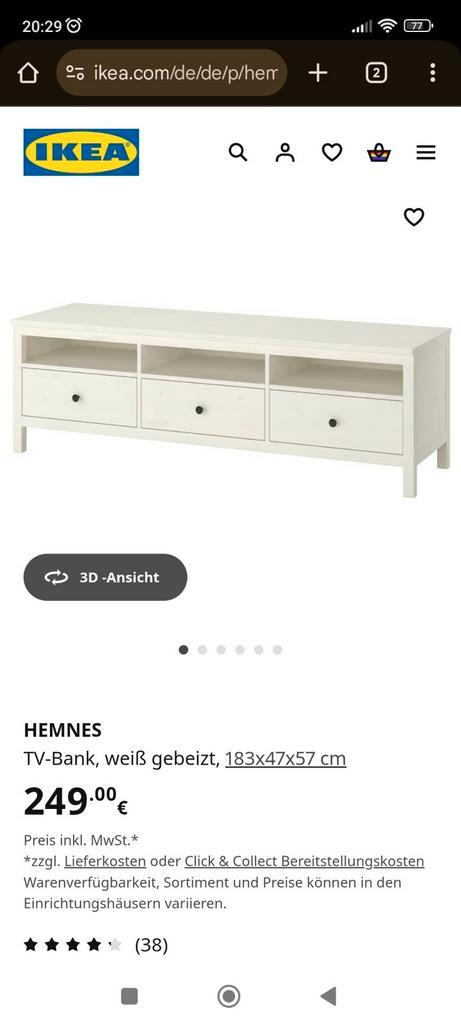 Hemnes tv kast, Huis en Inrichting, Kasten | Televisiemeubels, Gebruikt, Ophalen