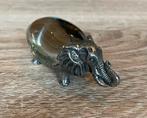 Olifant van tin met glazen lichaam, Ophalen of Verzenden