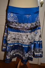 Steps, mooie zwierige blauw satijnen stroken rok, mt 40, Kleding | Dames, Rokken, Maat 38/40 (M), Blauw, Ophalen of Verzenden