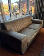 2,5 zits cabrio groene lederen bank (202 cm breed), Huis en Inrichting, Banken | Bankstellen, Ophalen, Stoer, Overige maten, Zo goed als nieuw