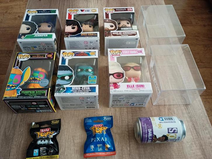 Partij 6 Funko Pops,  2 Bitty Pops, 2 protectors en 1 Soda, Verzamelen, Poppetjes en Figuurtjes, Nieuw, Ophalen of Verzenden