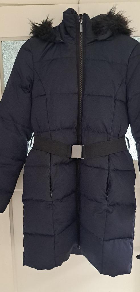 Donkerblauwe winterjas Morgan maat 38/40 dons gewatteerd, Kleding | Dames, Jassen | Winter, Zo goed als nieuw, Maat 38/40 (M)