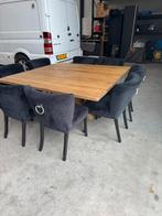 Eettafel massief eiken 8 eetkamer stoelen, Huis en Inrichting, Ophalen, Gebruikt, Chique, 6 tot 8 stoelen