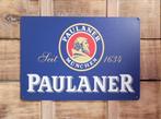 Paulaner bier logo reclamebord van metaal wandbord decoratie, Verzamelen, Biermerken, Ophalen of Verzenden, Nieuw, Reclamebord, Plaat of Schild