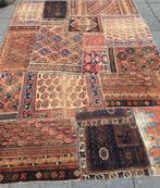 VINTAGE Perzisch Patchwork tapijt 245 x 170  cm (oosters), Crème, 150 tot 200 cm, 200 cm of meer, Ophalen of Verzenden