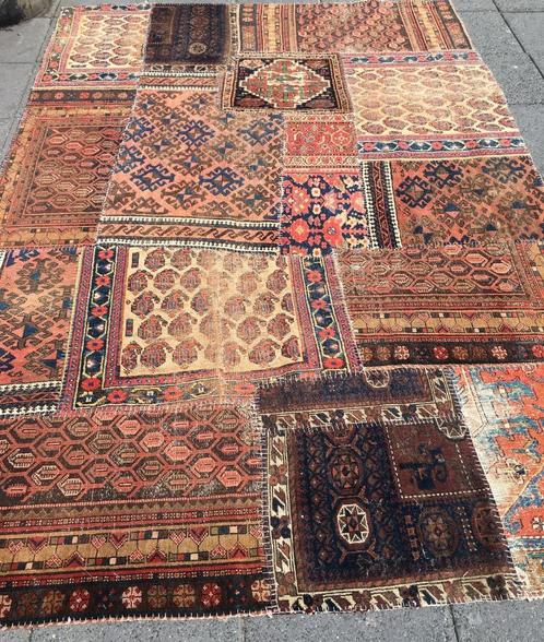 VINTAGE Perzisch Patchwork tapijt 245 x 170  cm (oosters), Huis en Inrichting, Stoffering | Tapijten en Kleden, Zo goed als nieuw