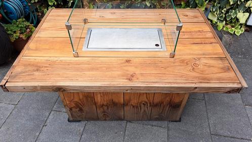 Sfeervolle houten vuurtafel, Tuin en Terras, Vuurtafels, Zo goed als nieuw, Ophalen