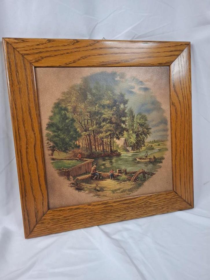 Grote J.C. van Hunnik keramische wandtegel in lijst, Antiek en Kunst, Kunst | Schilderijen | Klassiek, Ophalen of Verzenden