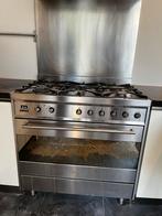Smeg Gasfornuis 90cm + Falmec Afzuiging, Ophalen, Gebruikt, Oven, Vrijstaand