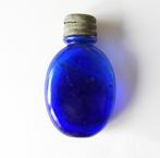 Kleine fles blauw h65 b39mm  d416, Antiek en Kunst, Antiek | Glas en Kristal, Ophalen of Verzenden