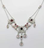 prachtige ketting diverse roze zirkonia, Sieraden, Tassen en Uiterlijk, Kettingen, Met strass, Overige materialen, Ophalen of Verzenden