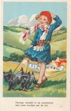 MEISJE MET HOND JAREN 50 ZEER MOOIE OUDE KAART KH197, Ophalen of Verzenden, 1940 tot 1960, Ongelopen, Kinderen