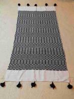Grand foulard kleed met pluimen zwart wit 210/114