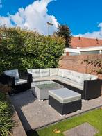 Mooie ruime loungeset zwart met grijze all weather kussens, Tuin en Terras, Ophalen, Kunststof, Bank, Loungeset