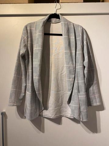 dames grijs roze geruit vest colbert blazer mt M beschikbaar voor biedingen