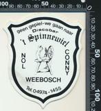 Sticker: Discobar Het Spinnewiel - Weebosch, Ophalen of Verzenden, Zo goed als nieuw, Bedrijf of Vereniging