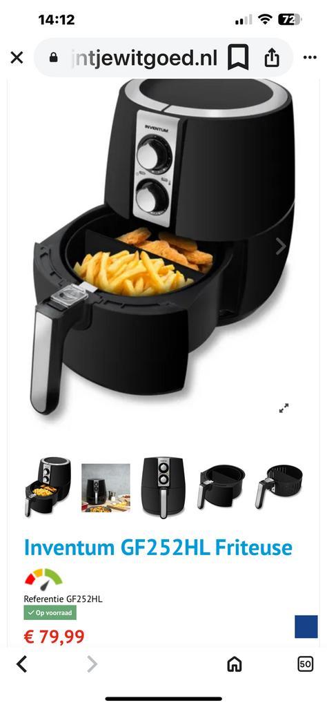 Prima airfryer Inventum in goede staat,gebruikt voor reserve, Witgoed en Apparatuur, Airfryers, Gebruikt, Airfryer, 1500 gram of meer
