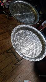 Zilveren oosterse style inklap bijzet tafeltjes, Zo goed als nieuw, Ophalen