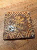 Antieke Terracotta Vloertegel - Leeuw 17e/18e Eeuw, Antiek en Kunst, Ophalen of Verzenden