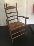 Hollandse houten stoel met rieten zitting, Antiek en Kunst, Antiek | Meubels | Stoelen en Banken, Ophalen