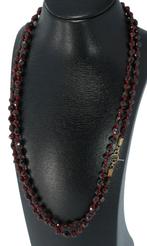 Granaat antieke ketting 14k gouden kapittel slot dames, Verzenden, Goud, Ketting, Met edelsteen