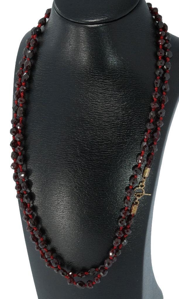 Granaat antieke ketting 14k gouden kapittel slot dames, Sieraden, Tassen en Uiterlijk, Antieke sieraden, Ketting, Goud, Met edelsteen