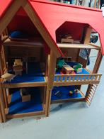 Selecta Houten Poppenhuis met Meubels en Poppen, Ophalen, Zo goed als nieuw, Poppenhuis