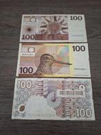 Set 3 biljetten 100 gulden: 1970, 1977 & 1992, Ophalen of Verzenden, 100 gulden