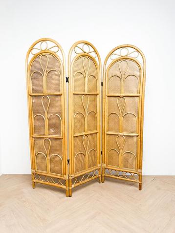 Vintage rotan kamerscherm roomdivider room divider rieten beschikbaar voor biedingen