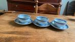 Kopjes + bordje blauw chinees rijstkorrel servies, Antiek en Kunst, Ophalen