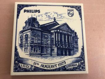 tegel Philips concertgebouw Amsterdam 1975, 15x15 cm beschikbaar voor biedingen