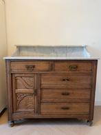 Commode vintage marmeren blad, Ophalen, 50 tot 70 cm, 90 tot 105 cm, 100 cm of meer