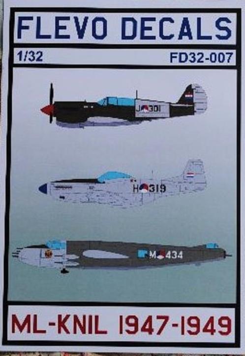 Flevo Decals FD32-007 Mustang, Warhawk, Piper, Mitchell 1:32, Hobby en Vrije tijd, Modelbouw | Vliegtuigen en Helikopters, Zo goed als nieuw